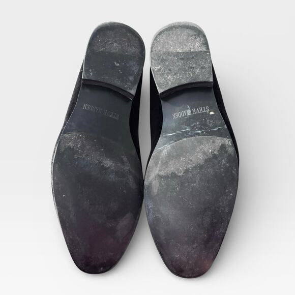 Steve Madden Laight Velvet Loafers Black Size 9 Classic Luxurious Elegent